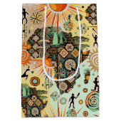 Sac Cadeau Moyen Éléments de motif décoratif tribal carte d'Afrique (Dos)
