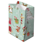 Sac Cadeau Moyen Éléments de Noël Elfes rennes (Dos Angle)