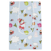 Sac Cadeau Moyen Eléments de Noël Motif Snowman (Dos)