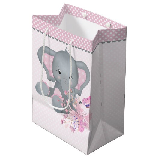 Sac Cadeau Moyen Eléphant à l'aquarelle mignonne