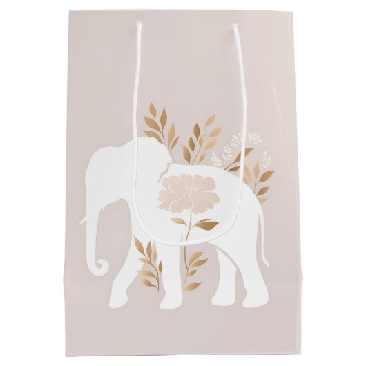 Sac Cadeau Moyen éléphant blanc brillant (Dos)