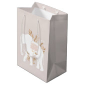 Sac Cadeau Moyen éléphant blanc brillant (Dos Angle)