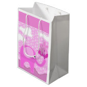 Sac Cadeau Moyen Eléphant et fleurs rose bébé (Dos Angle)