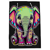 Sac Cadeau Moyen Eléphant mignon assis illustration numérique (Devant)