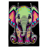 Sac Cadeau Moyen Eléphant mignon assis illustration numérique (Dos)