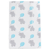 Sac Cadeau Moyen Eléphant mignon avec ballon | Baby Boy (Devant)