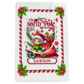 Sac Cadeau Moyen Elfe Express du pôle Nord personnalisé (Devant)