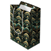 Sac Cadeau Moyen Emerald and Gold Art Deco Themed (Dos Angle)