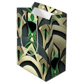 Sac Cadeau Moyen Emerald & Gold Art Déco (Dos Angle)
