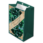 Sac Cadeau Moyen Émeraude du 55e anniversaire du Mariage (Devant Angle)