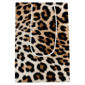 Sac Cadeau Moyen Empreinte de léopard blanc chic (Dos)