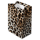 Sac Cadeau Moyen Empreinte de léopard blanc chic (Dos Angle)
