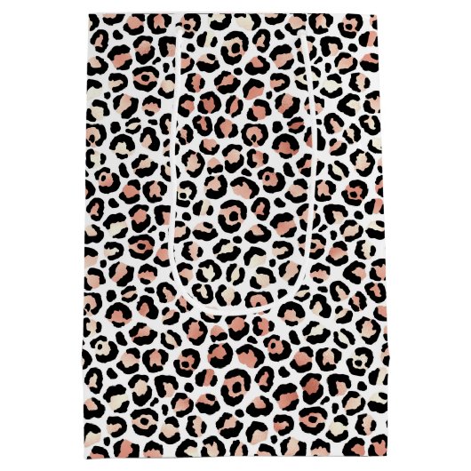 Sac Cadeau Moyen Empreinte de léopard blanc noir rose (Dos)
