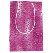 Sac Cadeau Moyen Empreinte de léopard blanc rose (Devant)