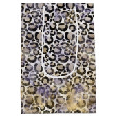 Sac Cadeau Moyen Empreinte de léopard d'or violet (Dos)