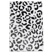 Sac Cadeau Moyen Empreinte de léopard noir et blanc          (Devant)