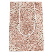 Sac Cadeau Moyen Empreinte de léopard Peach Rose Gold Blush Pink Gl (Dos)