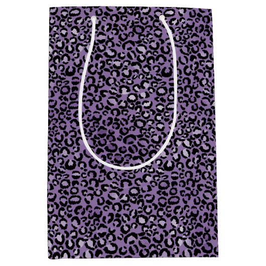 Sac Cadeau Moyen Empreinte de léopard pourpre (Devant)