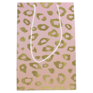 Sac Cadeau Moyen Empreinte de léopard rose d'or d'Ombre