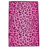 Sac Cadeau Moyen Empreinte de léopard rose élégant (Devant)