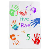 Sac Cadeau Moyen Empreintes à main de peinture Anniversaire avec no (Dos)