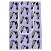 Sac Cadeau Moyen Empreintes Bébé Sur Pois (Dos)