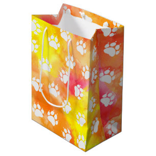 Sac Cadeau Moyen Empreintes de pattes de chat