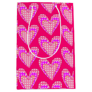 Sac Cadeau Moyen Empreintes de pattes De Chien Et Motif De Coeurs R