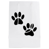 Sac Cadeau Moyen Empreintes de pattes de chiots noirs (Dos)