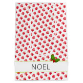 Sac Cadeau Moyen Empreintes de pattes de Noël Holly Nom Fun (Dos)