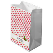 Sac Cadeau Moyen Empreintes de pattes de Noël Holly Nom Fun (Dos Angle)