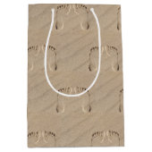 Sac Cadeau Moyen Empreintes De Sable De Plage (Devant)