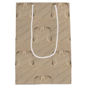 Sac Cadeau Moyen Empreintes De Sable De Plage (Dos)