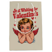 Sac Cadeau Moyen En attendant simplement la Saint-Valentin Bébé Cup (Devant)