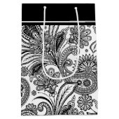 Sac cadeau moyen en noir et blanc (Dos)