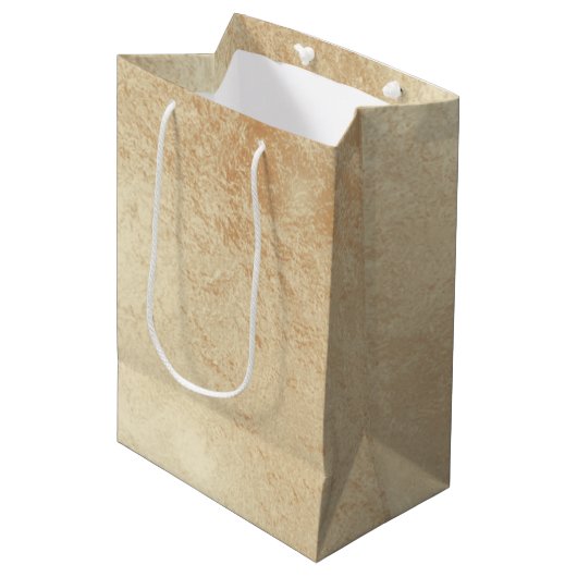 Sac cadeau moyen en or antique (Devant Angle)