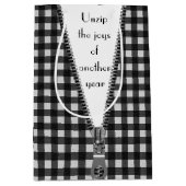 Sac Cadeau Moyen en vichy avec Zipper pour Anniversaire (Devant)