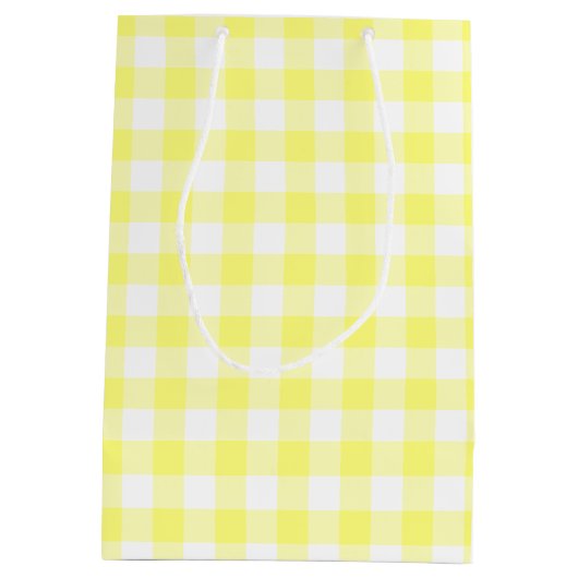 Sac Cadeau Moyen En vichy jaune et blanc (Dos)
