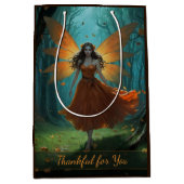 Sac Cadeau Moyen Enchanted Autumn Fairy Thanksgiving Fantasy Art (Devant)