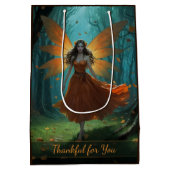 Sac Cadeau Moyen Enchanted Autumn Fairy Thanksgiving Fantasy Art (Dos)