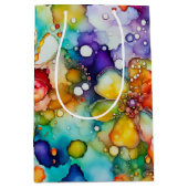 Sac Cadeau Moyen Encre Abstraite Florale (Devant)