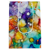 Sac Cadeau Moyen Encre Abstraite Florale (Dos)