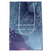 Sac Cadeau Moyen encre d'alcool bleu et violet avec mystique de par (Dos)