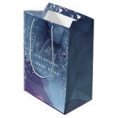 Sac Cadeau Moyen encre d'alcool bleu et violet avec mystique de par (Dos Angle)