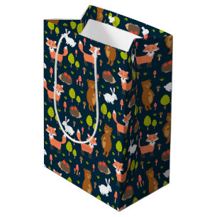 Sac Cadeau Moyen Enfants Amusants Forêt Animaux Lapin Lapin Lapin F
