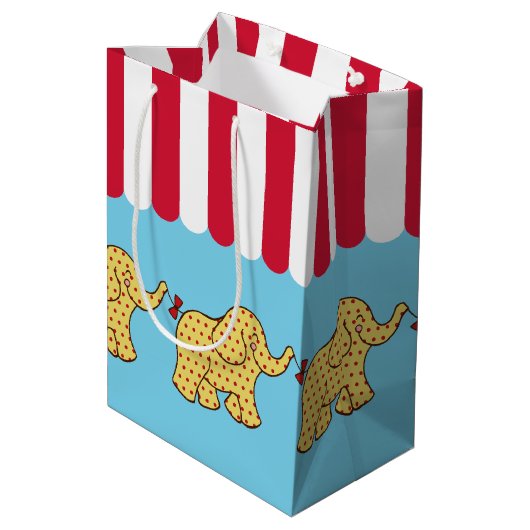 Sac Cadeau Moyen Enfants Carnaval Cirque Eléphants Anniversaire Cad (Dos Angle)
