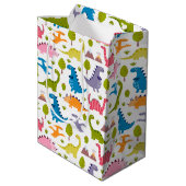 Sac Cadeau Moyen Enfants Dinosaures colorés mignons (Dos Angle)