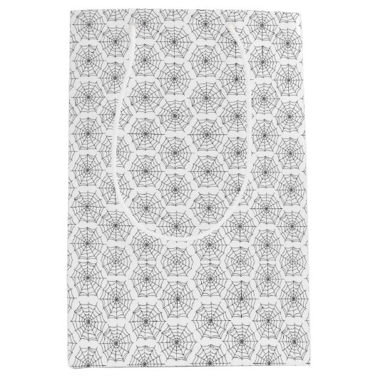 Sac Cadeau Moyen Enfants Halloween Éffrayant Spider Webs Noir Blanc (Devant)