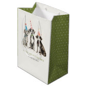 Sac Cadeau Moyen Enfants mignons Aquarelle Chien mou Fête d'anniver (Dos Angle)