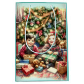 Sac Cadeau Moyen Enfants nostalgiques sucrés pendant Noël à et de (Devant)